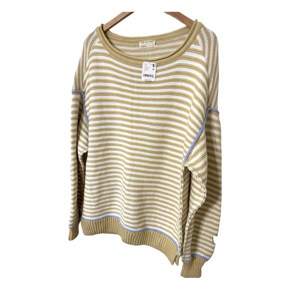 NWT WE THE FREE Asher Striped Pullover Sweater Size Large - Picture 2 of 6